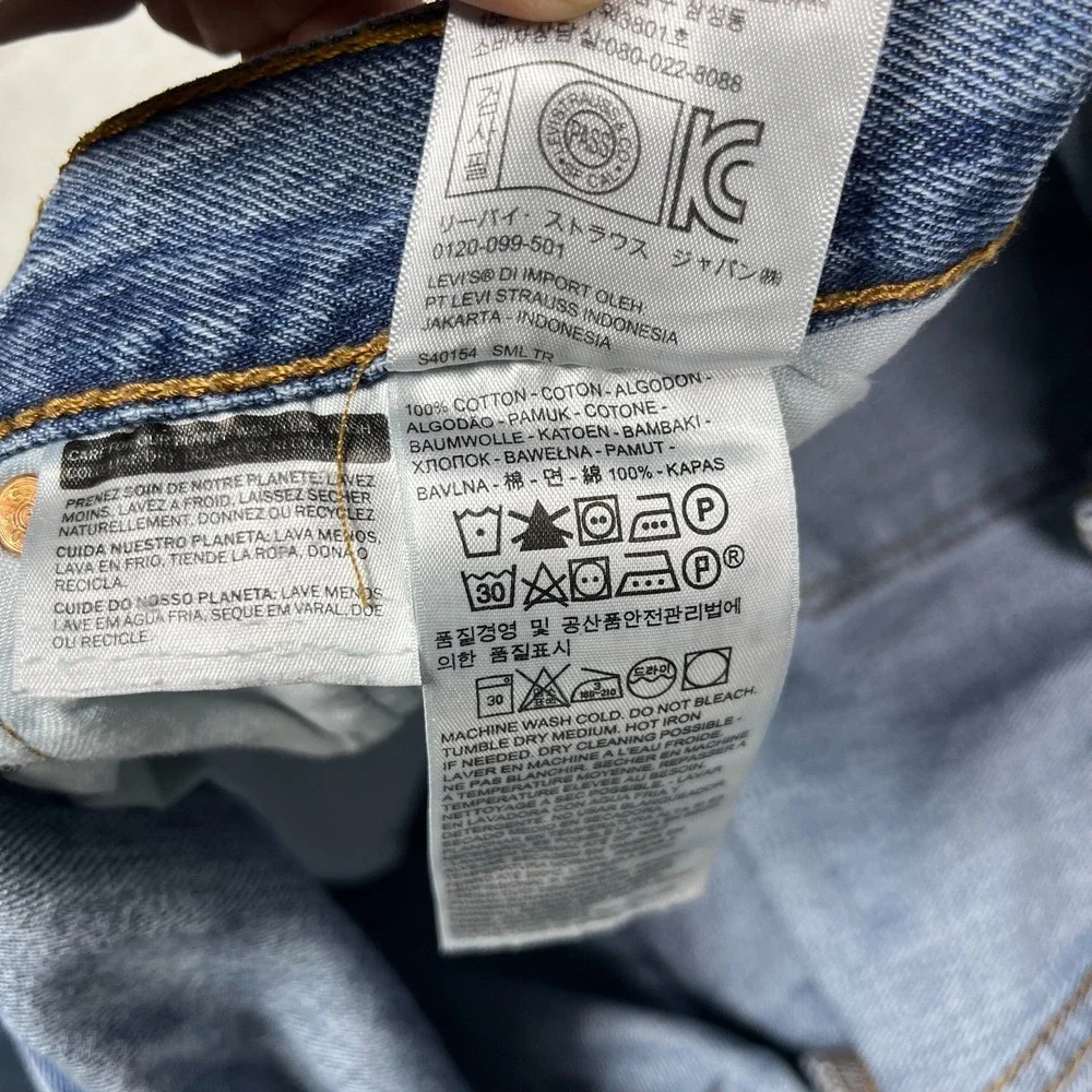 Levi's 501 Jeans Blue Denim‎ Mid Rise Classic Straight Button Fly 38X31 - Flaws